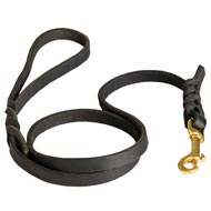 Handcrafted Braided Leather Boxer Leash for Walking and Training Handcrafted Braided Leather Boxer Leash for Walking and Training
